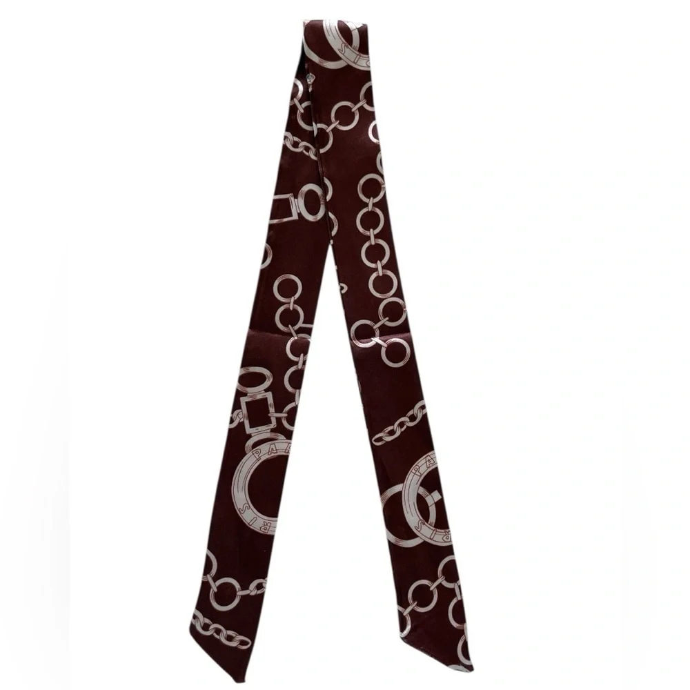 Brown Chain Link Paris Bag Scarf